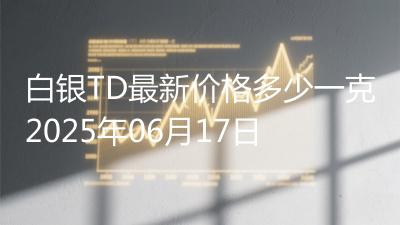 白银TD最新价格多少一克2025年06月17日