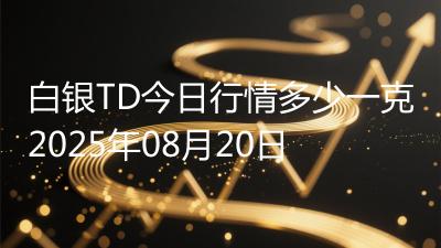 白银TD今日行情多少一克2025年08月20日