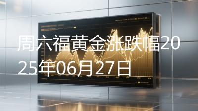 周六福黄金涨跌幅2025年06月27日