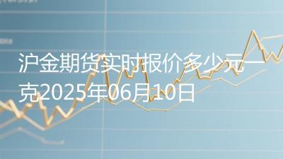 沪金期货实时报价多少元一克2025年06月10日