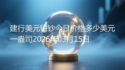 建行美元铂钞今日价格多少美元一盎司2026年03月15日