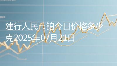 建行人民币铂今日价格多少一克2025年07月21日