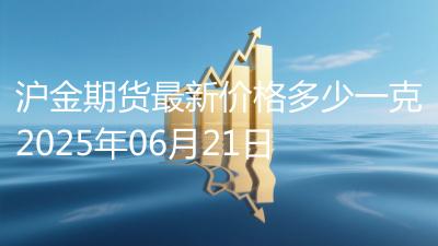 沪金期货最新价格多少一克2025年06月21日