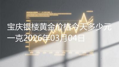 宝庆银楼黄金价格今天多少元一克2026年03月04日
