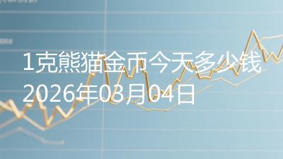 1克熊猫金币今天多少钱2026年03月04日