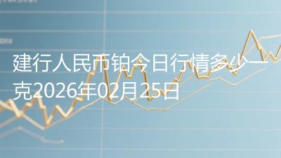 建行人民币铂今日行情多少一克2026年02月25日