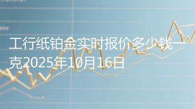 工行纸铂金实时报价多少钱一克2025年10月16日