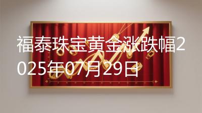 福泰珠宝黄金涨跌幅2025年07月29日
