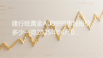 建行纸黄金AU9999市场报价多少一克2025年06月08日