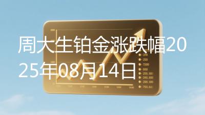 周大生铂金涨跌幅2025年08月14日