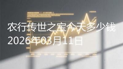 农行传世之宝今天多少钱2026年03月11日