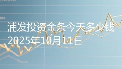 浦发投资金条今天多少钱2025年10月11日