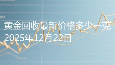 黄金回收最新价格多少一克2025年12月22日