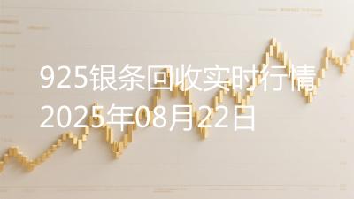 925银条回收实时行情2025年08月22日