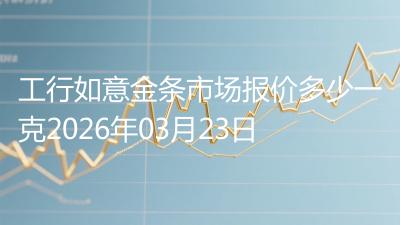 工行如意金条市场报价多少一克2026年03月23日
