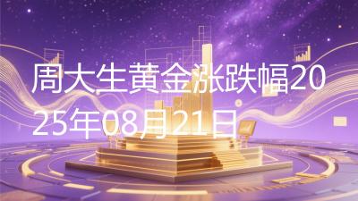 周大生黄金涨跌幅2025年08月21日