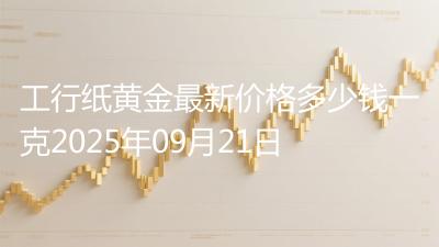 工行纸黄金最新价格多少钱一克2025年09月21日