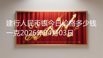 建行人民币银今日价格多少钱一克2026年04月03日