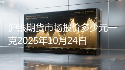 沪银期货市场报价多少元一克2025年10月24日