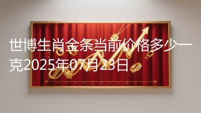 世博生肖金条当前价格多少一克2025年07月23日