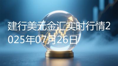 建行美元金汇实时行情2025年07月26日
