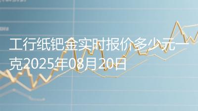 工行纸钯金实时报价多少元一克2025年08月20日