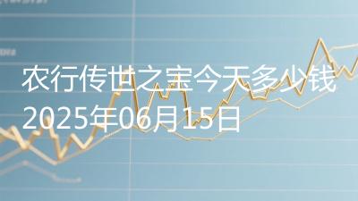 农行传世之宝今天多少钱2025年06月15日