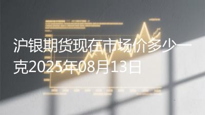 沪银期货现在市场价多少一克2025年08月13日