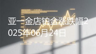 亚一金店铂金涨跌幅2025年06月24日