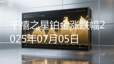 千禧之星铂金涨跌幅2025年07月05日