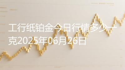 工行纸铂金今日行情多少一克2025年06月26日