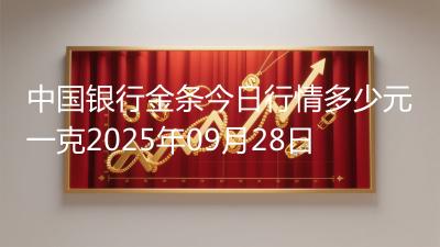 中国银行金条今日行情多少元一克2025年09月28日