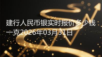 建行人民币银实时报价多少钱一克2026年03月31日