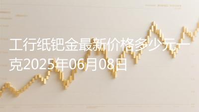 工行纸钯金最新价格多少元一克2025年06月08日