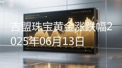 吉盟珠宝黄金涨跌幅2025年06月13日