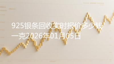925银条回收实时报价多少钱一克2026年01月05日