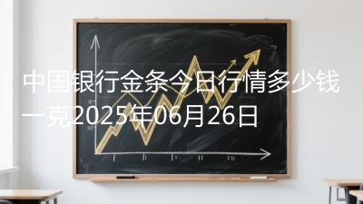 中国银行金条今日行情多少钱一克2025年06月26日