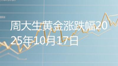 周大生黄金涨跌幅2025年10月17日