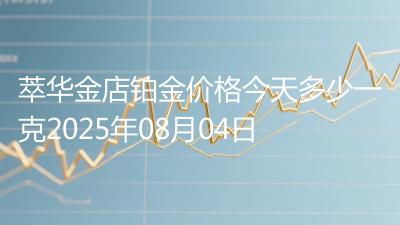 萃华金店铂金价格今天多少一克2025年08月04日
