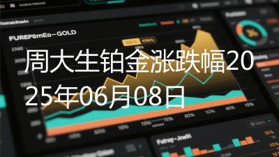 周大生铂金涨跌幅2025年06月08日