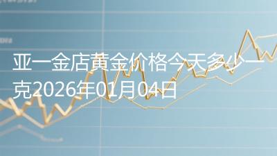 亚一金店黄金价格今天多少一克2026年01月04日