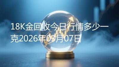 18K金回收今日行情多少一克2026年03月07日