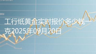 工行纸黄金实时报价多少钱一克2025年09月20日