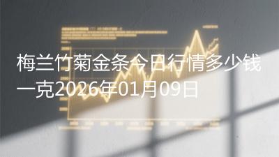 梅兰竹菊金条今日行情多少钱一克2026年01月09日