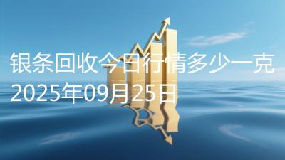 银条回收今日行情多少一克2025年09月25日