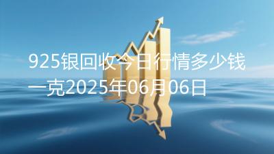 925银回收今日行情多少钱一克2025年06月06日