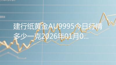 建行纸黄金AU9995今日行情多少一克2026年01月05日
