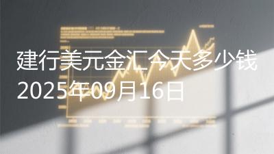 建行美元金汇今天多少钱2025年09月16日