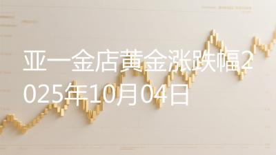 亚一金店黄金涨跌幅2025年10月04日