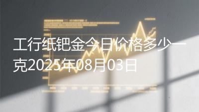 工行纸钯金今日价格多少一克2025年08月03日